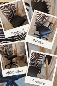 Fauteuil de bureau entièrement retapissé PRIX : 50 €